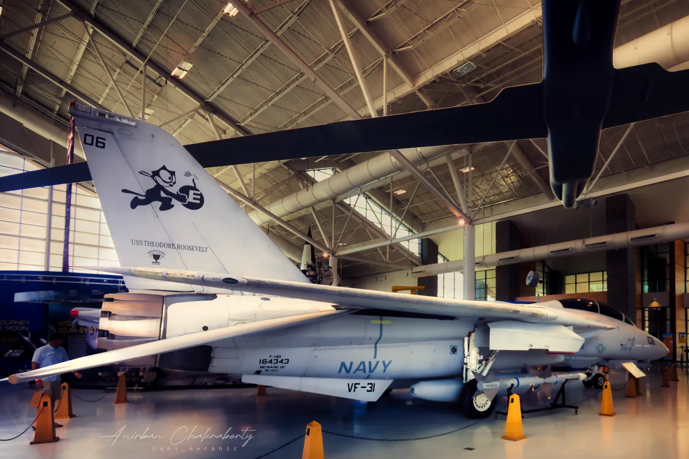 Felix the Cat painted on the tail of a Navy Tomcat
